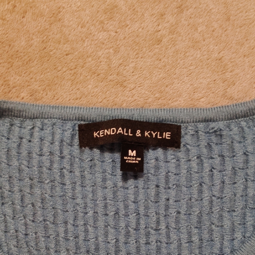 Kendall & Kylie Light Blue Knit Top